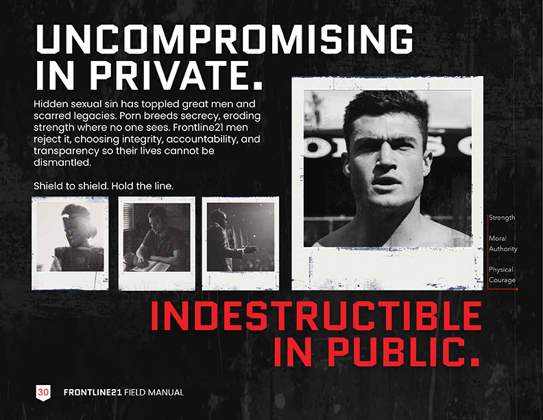 Field Manual page: Uncompromising in private, indestructible in public