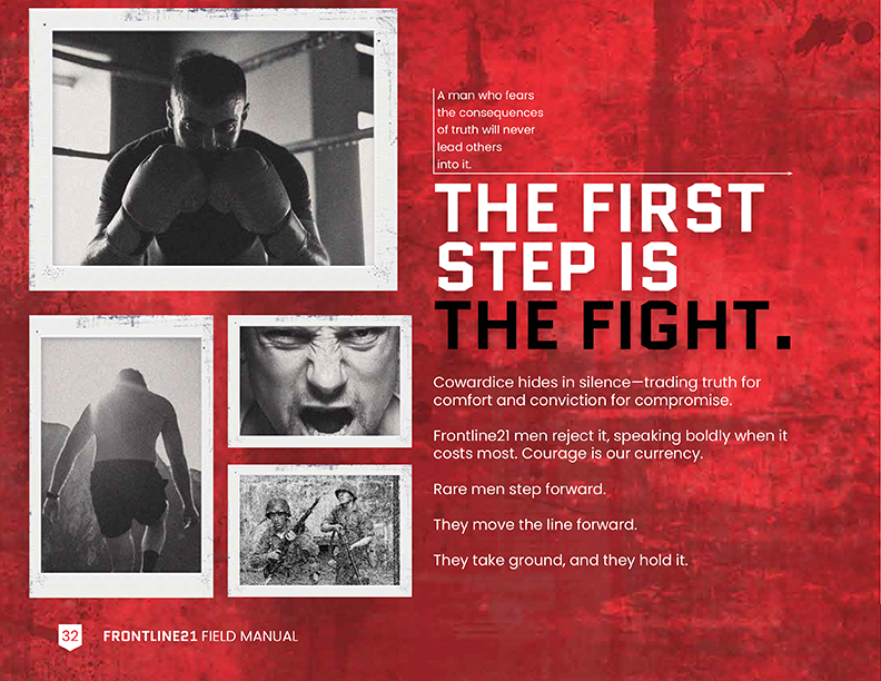 Field Manual page: The first step is the fight