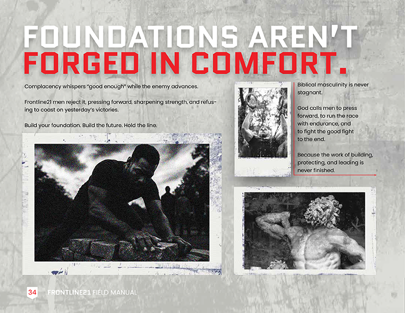 Field Manual page: Foundations aren't forged in comfort