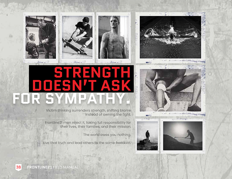 Field Manual page: Strength doesn't ask for sympathy