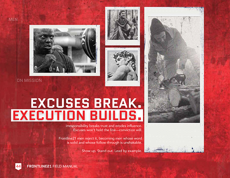 Field Manual page: Excuses break, execution builds
