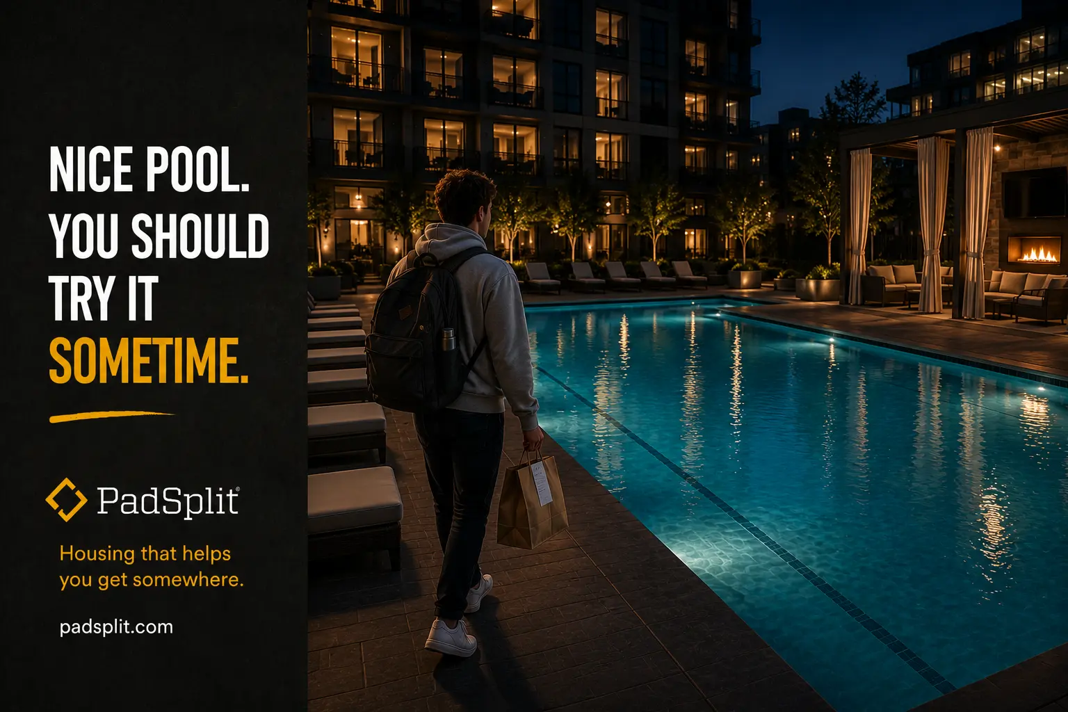 PadSplit ad: nice pool, try it sometime.